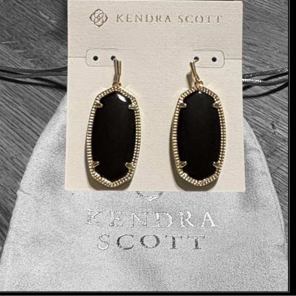 Kendra Scott Jewelry - NEW!! Kendra Scott Drop Earrings in Black Opaque Glass